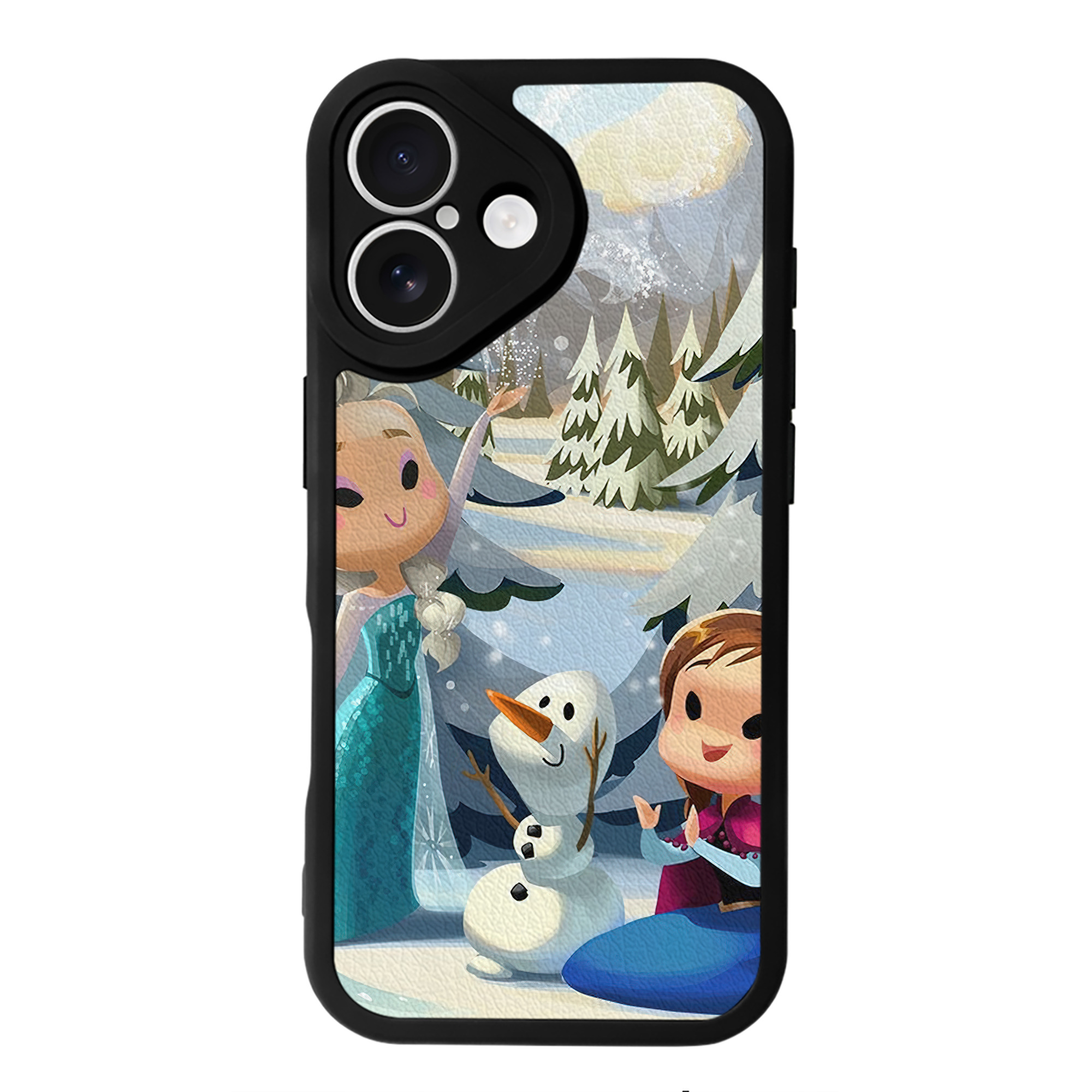 （画像用） アナと雪の女王 アンナ エルサ Frozen Anna Elsa 【iPhone 16シリーズ対応】シリコンスマホケース（レザー調） 材質：シリコン